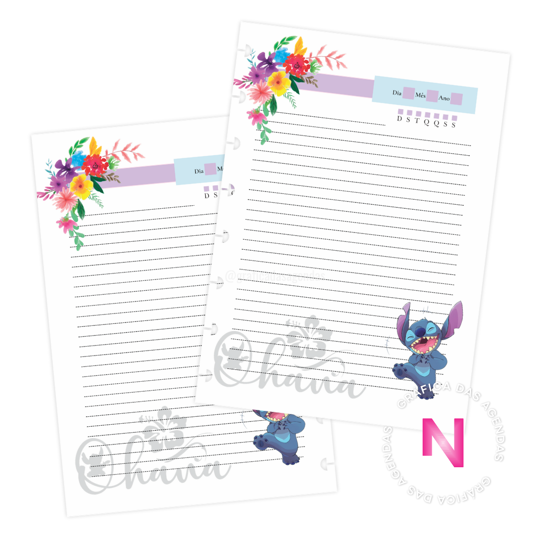 Stitch Love White - Refil Caderno de Disco